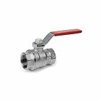 Кран шаровой, Giacomini, R850, полнопроходной, 1 1/4", ВВ, ручка-рычаг красный, латунь, хромированный
