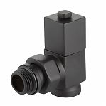 Набор дизайн-вентилей Royal Thermo Cube, угловых (черный) 1/2"
