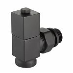 Набор дизайн-вентилей Royal Thermo Cube, угловых (черный) 1/2"