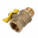 Кран шаровой Valfex N/P59 для газа 3/4" ВР/НР, ручка-бабочка, латунный