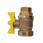 Кран шаровой Valfex N/P59 для газа 3/4" ВР/НР, ручка-бабочка, латунный