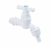 Кран водоразборный для шланга AV Engineering AVE099001 1/2" с наружной резьбой, пластик, белый