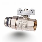 Кран шаровой со сгоном Gappo G214.05 ВР-НР 3/4" прямой EPDM бабочка, белая