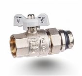 Кран шаровой со сгоном Gappo G214.05 ВР-НР 3/4" прямой EPDM бабочка, белая
