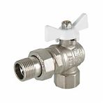 Кран шаровой со сгоном Gappo G215.05 ВР-НР 3/4" угловой EPDM бабочка, белая
