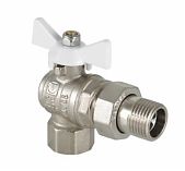 Кран шаровой со сгоном Gappo G215.05 ВР-НР 3/4" угловой EPDM бабочка, белая