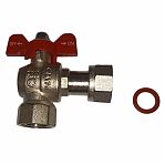 Кран шаровой угловой Gappo G217.04 ВР 1/2" с накидной гайкой, бабочка, латунь