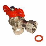 Кран шаровой угловой Gappo G217.04 ВР 1/2" с накидной гайкой, бабочка, латунь