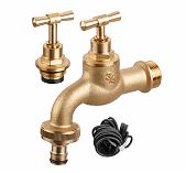Кран водоразборный AV Engineering AVE169034 НР 3/4" со штуцером, настенный, латунь