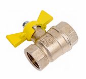 Кран шаровой Valfex N/P59 для газа 1/2" ВР/ВР, ручка-бабочка, латунь