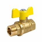 Кран шаровой Valfex N/P59 для газа 1/2" ВР/НР, ручка-бабочка, латунный