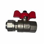 Кран шаровой Gappo G216.04 прямой, с накидной гайкой, бабочка, 1/2"