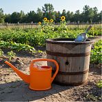 Лейка садовая Альтернатива пластиковая, 1.3 л, для полива растений на дачном участке