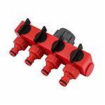 Распределитель ударопрочный Grinda 8-426314, 4-канальный, 1"- 3/4", внешняя резьба, пластиковый