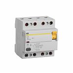 Выключатель дифференциального тока IEK 4п 25A 30mA тип AC ВД1-63