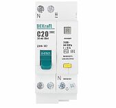 Выключатель автоматический дифференциального тока DeKraft 16004DEK, ДИФ-102, 2п, C20А, 30мА  