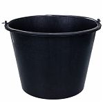 Ведро строительное Шабашка 204637, объем 16 литров, пластик, с ручкой, цвет Черный