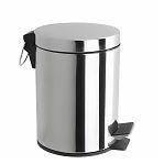 Ведро для мусора Frap F703. объем 12 литров, металлическое, с крышкой и педалью, цвет Хром