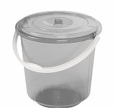 Ведро хозяйственное Альтернатива Хозяюшка М1213, объем 10 литров, пластик, с ручкой и крышкой, цвет Прозрачный