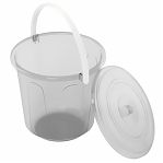 Ведро хозяйственное Альтернатива Хозяюшка М1213, объем 10 литров, пластик, с ручкой и крышкой, цвет Прозрачный