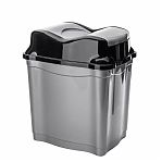 Ведро для мусора ЭльфПласт Proff 476, объем 2 литра, пластик, с крышкой, цвет Серый