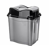 Ведро для мусора ЭльфПласт Proff 476, объем 2 литра, пластик, с крышкой, цвет Серый