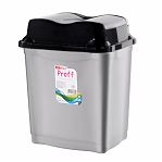 Ведро для мусора ЭльфПласт Proff 476, объем 2 литра, пластик, с крышкой, цвет Серый