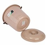 Ведро хозяйственное ЭльфПласт Волна, объем 4 литра, пластик, с ручкой и крышкой, цвет Бежевый