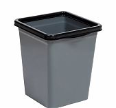Ведро для мусора Violet Tandem, объем 14 литров, пластик, с фиксатором пакета, цвет Серый