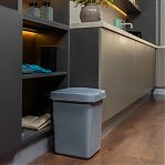 Ведро для мусора Spin&Clean Step, объем 25 литров, пластик, с крышкой Push to open, цвет Серый