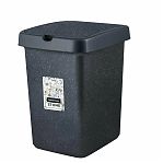 Ведро для мусора Spin&Clean Stone, объем 25 литров, пластик, с крышкой Push to open, цвет Темный камень