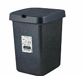 Ведро для мусора Spin&Clean Stone, объем 25 литров, пластик, с крышкой Push to open, цвет Темный камень