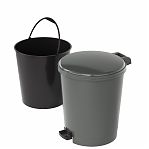 Ведро для мусора Альтернатива Эконом М7250, объем 12 литров, пластик, с крышкой, с педалью, цвет Серый