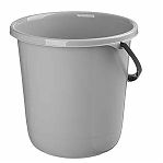 Ведро хозяйственное Homver Etna  221218635/03, объем 10 литров, пластик, с ручкой и крышкой, цвет Серый