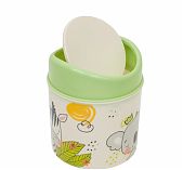 Контейнер для мусора Полимербыт Giraffix 39050, объем 1 литр, пластик, настольный, с крышкой, цвет Белый