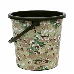 Ведро хозяйственное ВМС Мультикам Камуфляж ВР-7808, объем 10 литров, пластик, с ручкой, цвет Зеленый