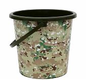 Ведро хозяйственное ВМС Мультикам Камуфляж ВР-7808, объем 10 литров, пластик, с ручкой, цвет Зеленый