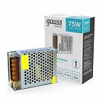 Блок питания Gauss Basic BT504, 12В, 75 Вт, IP20, для лент, модулей и линеек