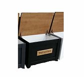 Сундук Treasure для хранения предметов, Береза+МДФ, черный, 470х510х740 мм