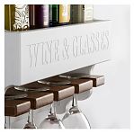 Винная полка Wine&Glasses 140х500х510 мм, для бокалов, шпон, береза белая