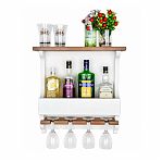 Винная полка Wine&Glasses 140х500х510 мм, для бокалов, шпон, береза белая