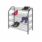 Этажерка для обуви Nika ЭТ1-Ч, 4 полки, металлическая, разборная, 280х660х700 мм, черная
