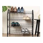 Этажерка для обуви Nika ЭТ1-Ч, 4 полки, металлическая, разборная, 280х660х700 мм, черная