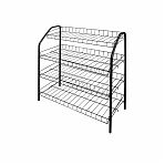 Этажерка для обуви Nika ЭТ1-Ч, 4 полки, металлическая, разборная, 280х660х700 мм, черная