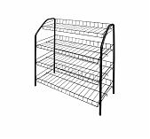 Этажерка для обуви Nika ЭТ1-Ч, 4 полки, металлическая, разборная, 280х660х700 мм, черная