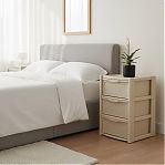 Комод Эльфпласт Виола 339, пластиковый, 3-х секционный, слоновая кость, 39х39х63.5 см