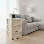 Комод Эльфпласт Виола 339, пластиковый, 3-х секционный, слоновая кость, 39х39х63.5 см