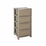 Комод Эльфпласт Виола, 4 выдвижных ящика, пластиковый, 390х390х825 мм, цвет в ассортименте