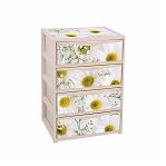 Комод ЭльфПласт Elegance 444, 4 ящика, прямоугольный, с рисунком, 410х555х810 мм