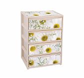 Комод ЭльфПласт Elegance 444, 4 ящика, прямоугольный, с рисунком, 410х555х810 мм